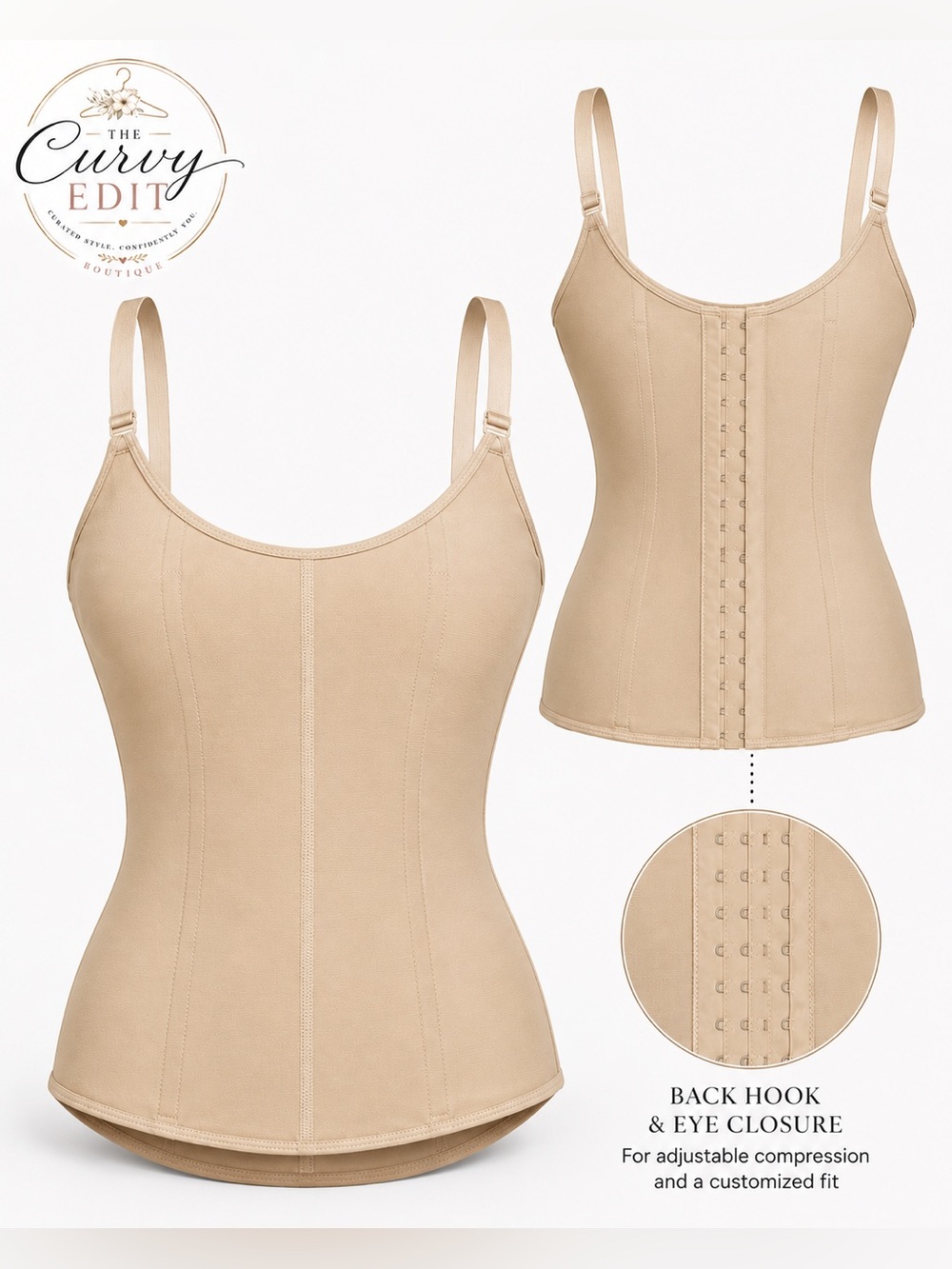 Ebano Colombian Shapewear 2XL Nude Compression Camisole Faja Back Hook Closure